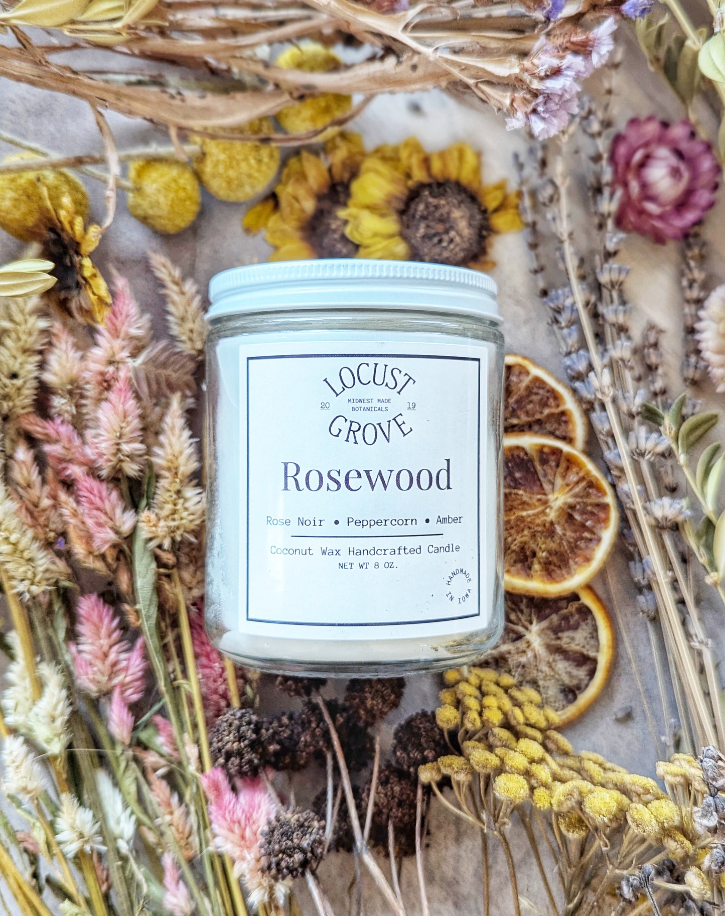 Rosewood Coconut Wax Candle