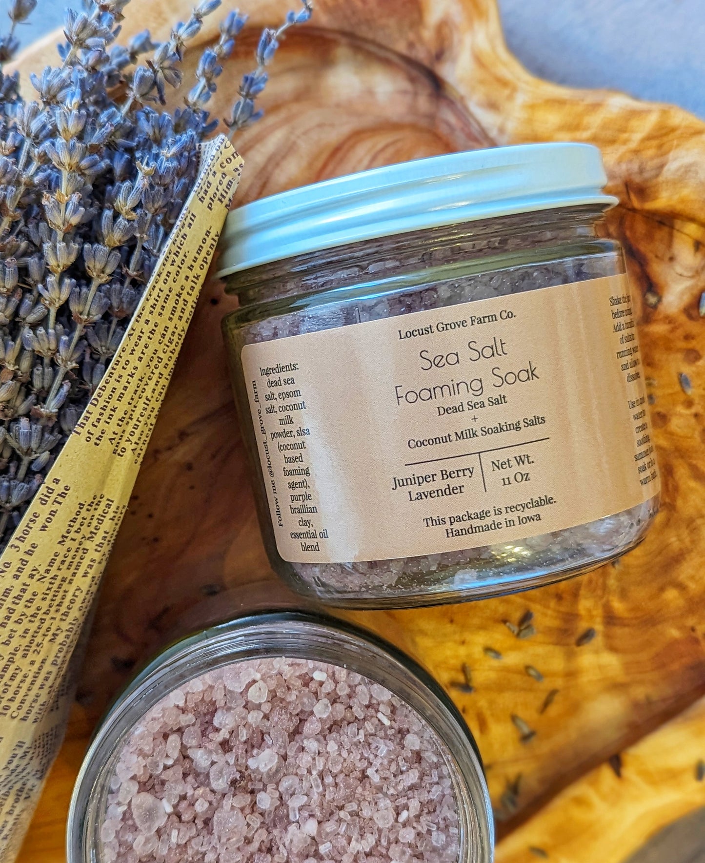 Juniper & Lavender Foaming Bath Soak with Dead Sea Salt