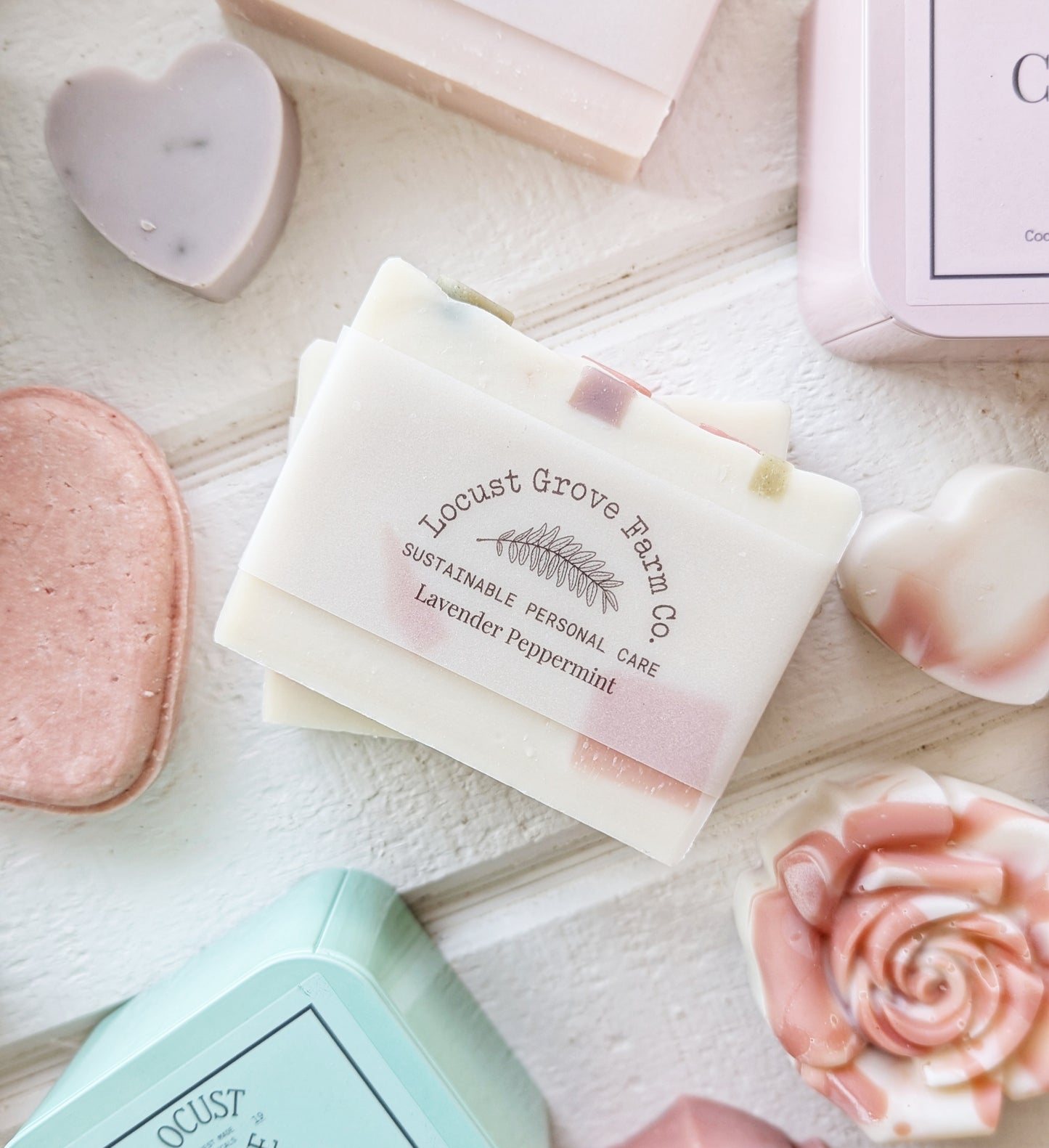 Lavender & Peppermint Conversation Heart Bar Soap